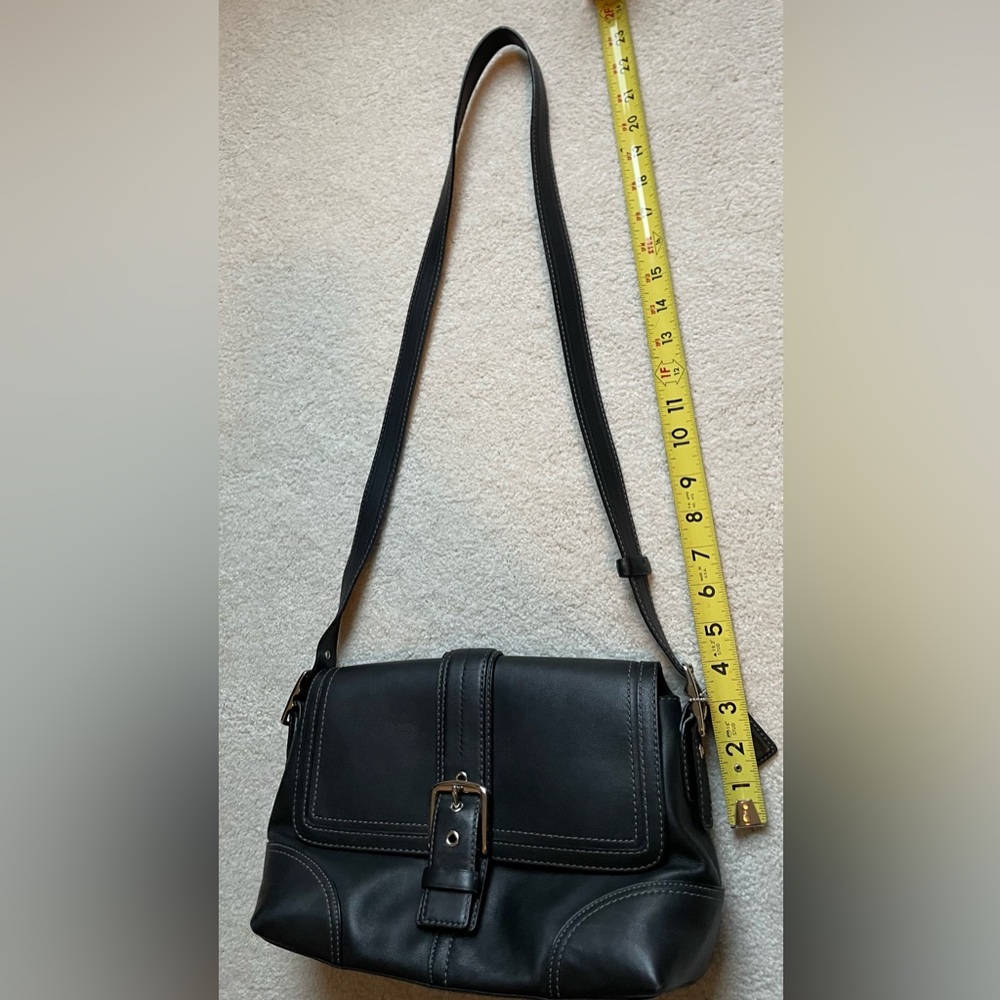 Coach Black Hampton flap leather crossbody - Picture 3 of 8